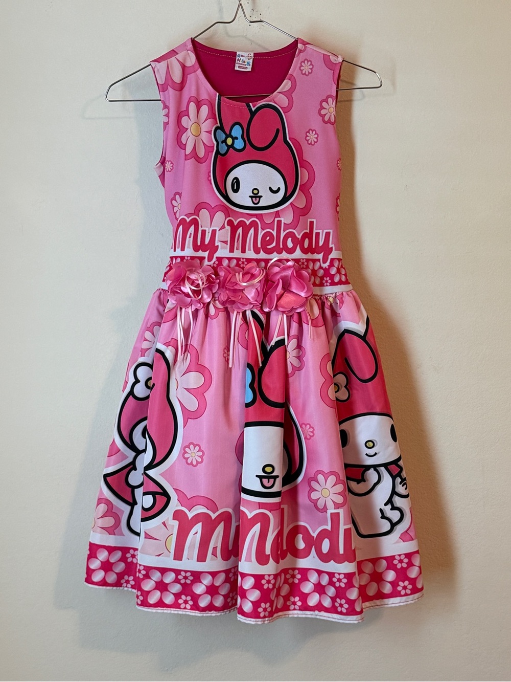 Kids size 6/7 My Melody Sanrio Pink Floral Sleeveless Dress